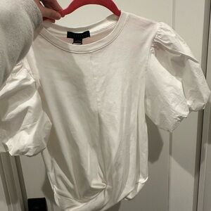 sanctuary white bubble sleeve top